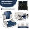 Costway 2-Piece Folding Boat Seat Set with Sponge Padding & Aluminum Hinges Low Back Blue